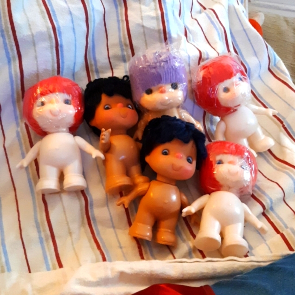 Clown dolls bulk lot bundle plastic Body Hong Kong yarn hair Craft project